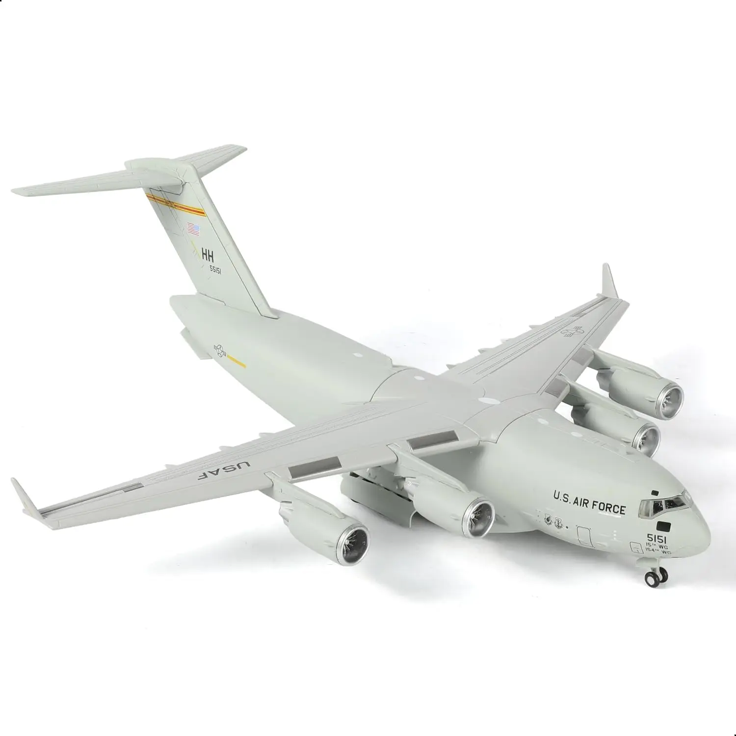 Modèle de transport C-17 Globemaster III à l'échelle 1/200, avion militaire en métal moulé sous pression avec support, pré-assemblé, pour les passionnés d'aviation moderne
