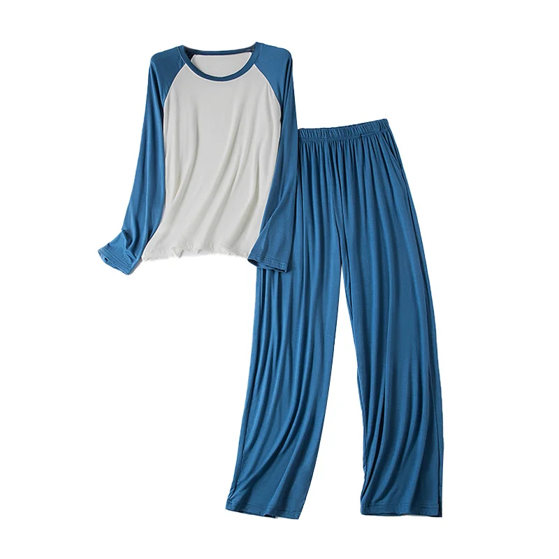 طقم ملابس رجالي صيفي رفيع مقاس كبير ملابس خارجية غير رسمية مكيفة الهواء ملابس منزلية مستديرة طقم مكون من قطعتين