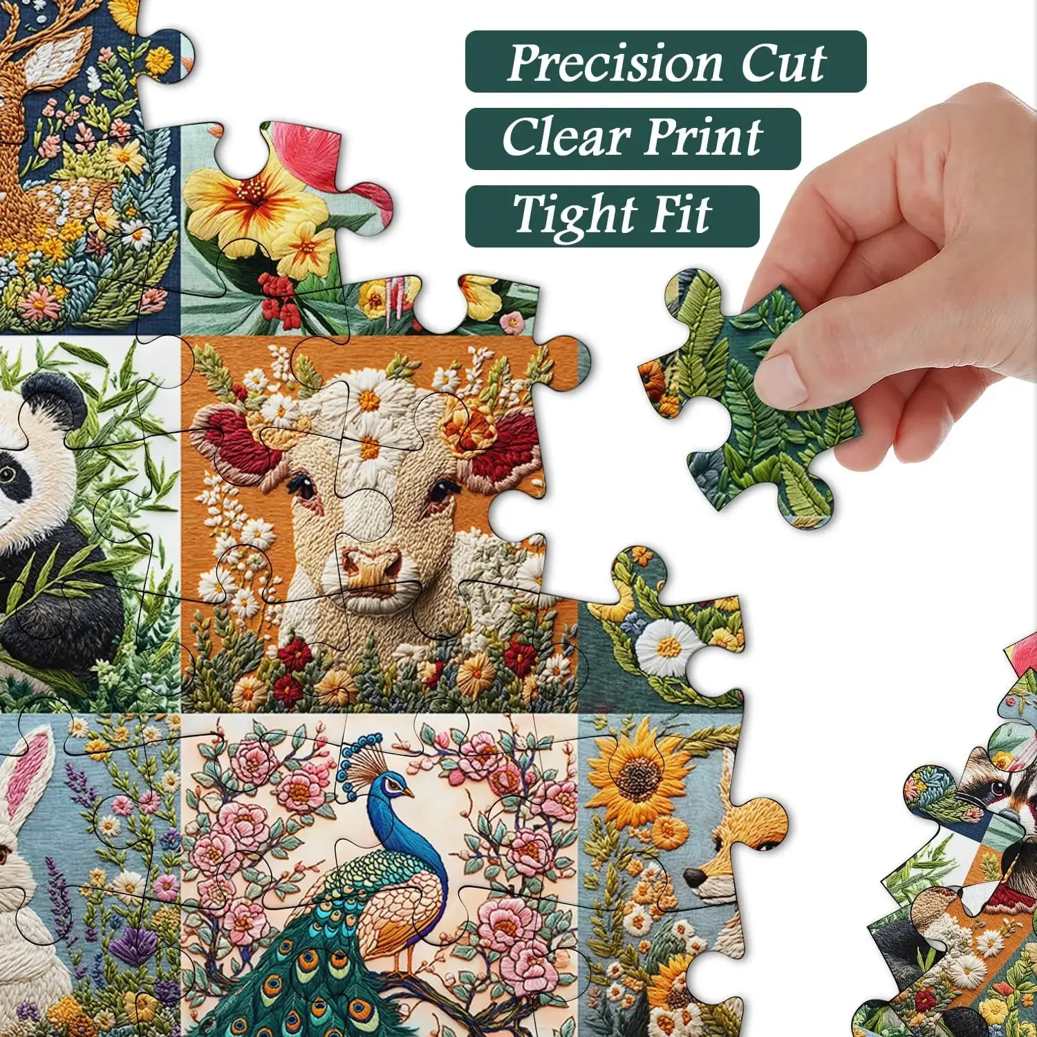 الكبار 300/500/1000 قطعة بازل قطع الملونة البرية التطريز لطيف الحيوان الألغاز التعليمية الترفيه لعبة طفل هدية