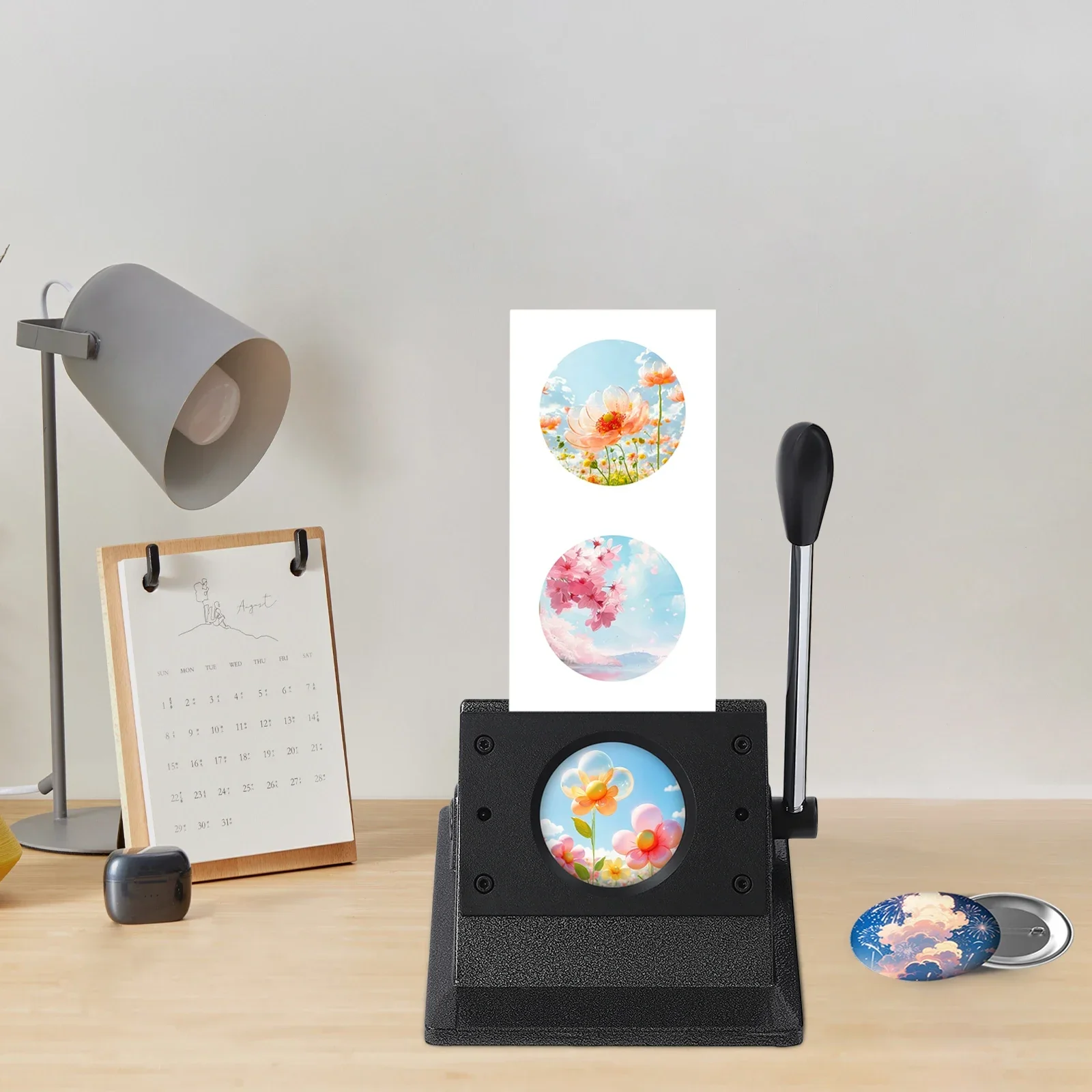 آلة ضغط الأزرار مقاس 58 مم، صانع شارات الأزرار المستديرة، القاطع، مجموعة ختم الشارة، صانع أزرار الدبوس للاستخدام بنفسك #3