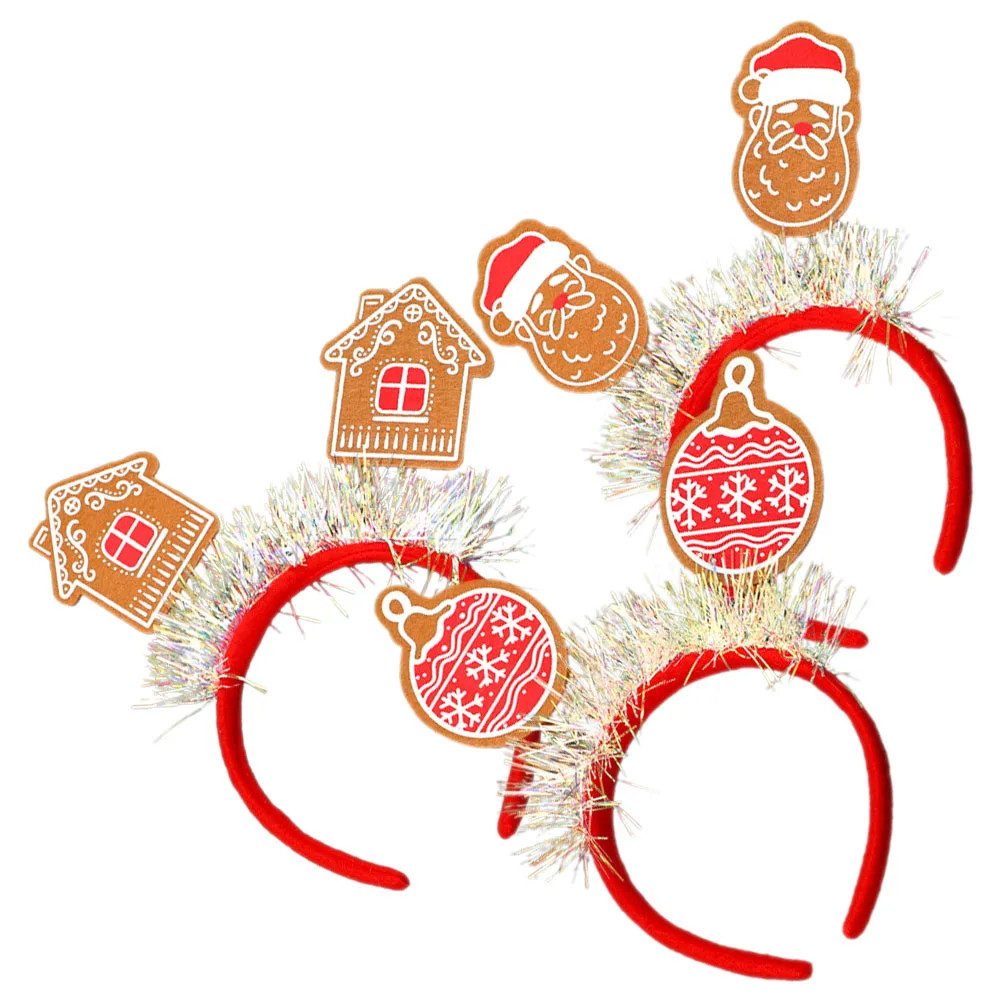 

3 Pcs Sequin Headbands Christmas Party Decorations Cartoon Designs Glittery Ornaments Holiday Hair Accessories Adults Kids