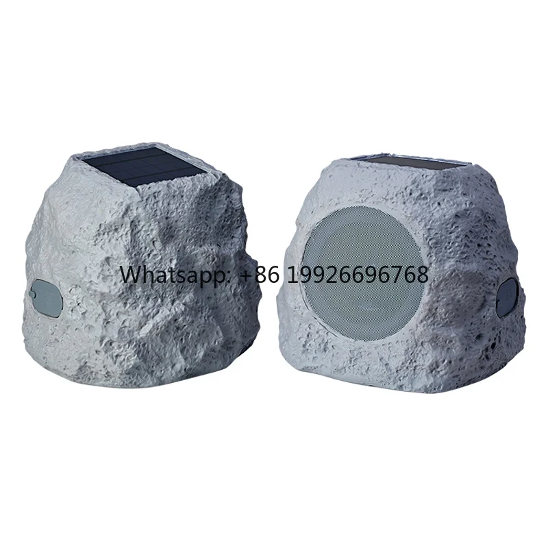 ST-05 Solar Rock Speakers Outdoor Waterproof with Color Lights Pair Function USB for Patio Garden Party Pool