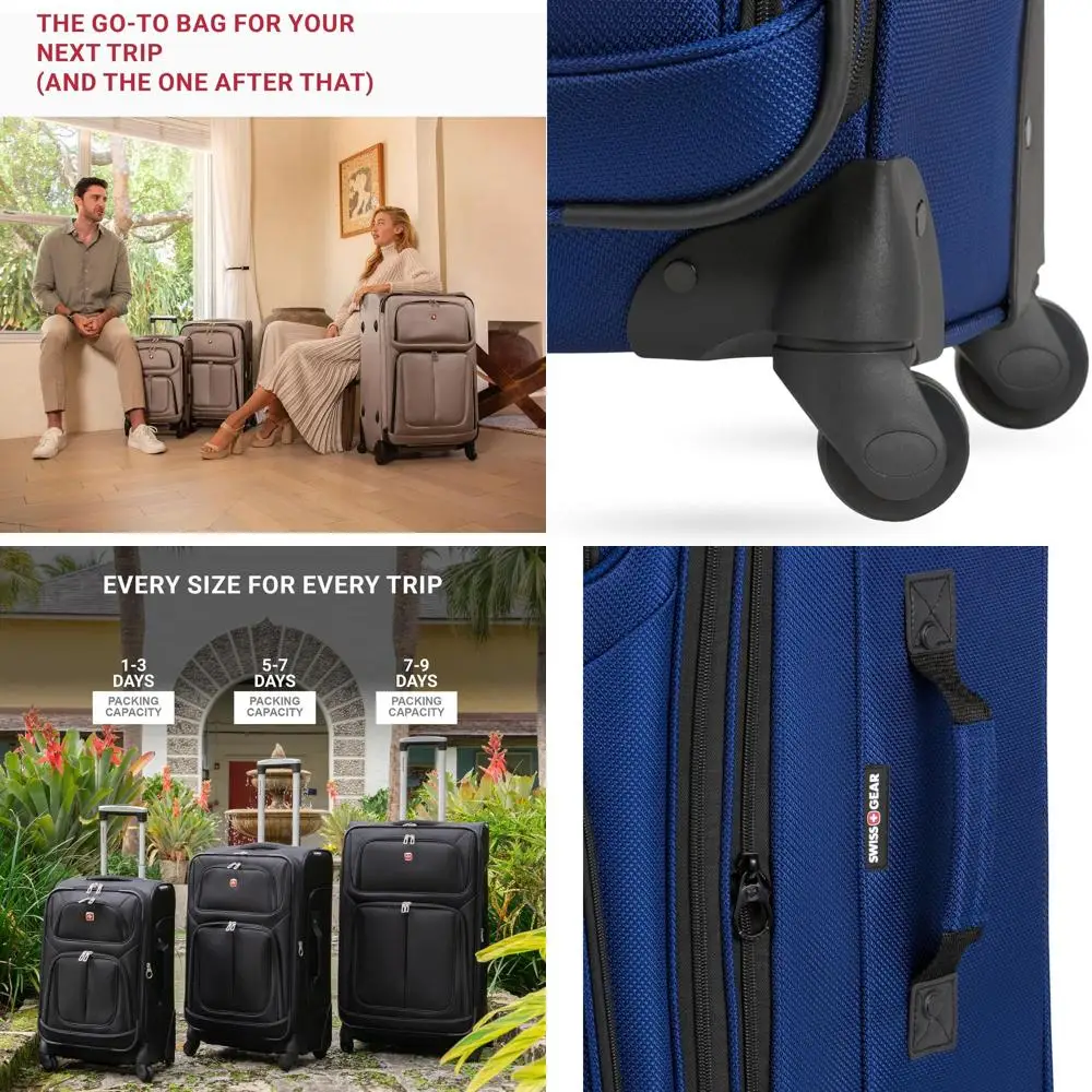 スイスギア シオン 29 拡張機能付きスーツケース（360度回転） °   7～9日間の旅行用ホイール - ブルー