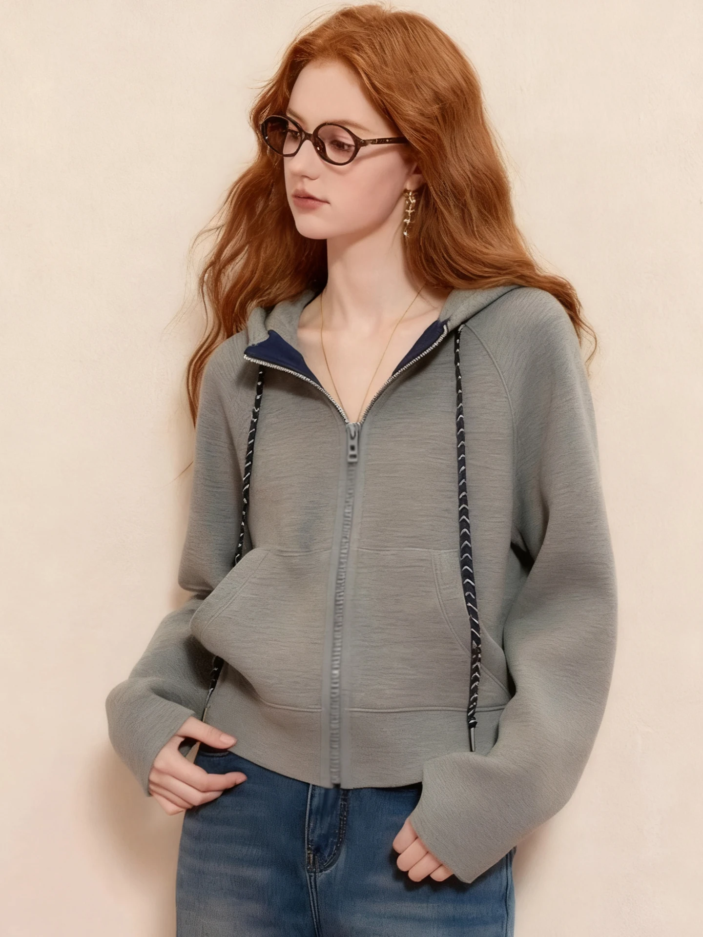 Dstring-sweatshirt met capuchon Thi Long Sve Commute Sle Dames casual top Herfstseizoen ular Gelaagdheid irt