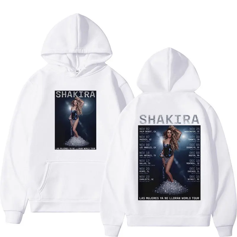 Shakira Las Mujeres Ya No Lloran 2024 World Tour Hooded Men Women Fashion 90s Vintage Hoodie Hip Hop Street Aesthetic Sweatshirt