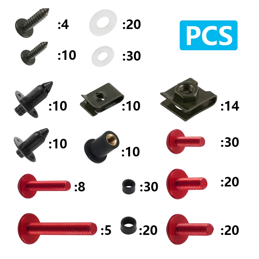 253 Uds CNC Kit de pernos de carenado Clips de sujeción tornillo para Honda CBR600RR CBR1000RR CBR 600 F2 F3 F4 CBR 600 RR 1000 RR 900 929RR 650R