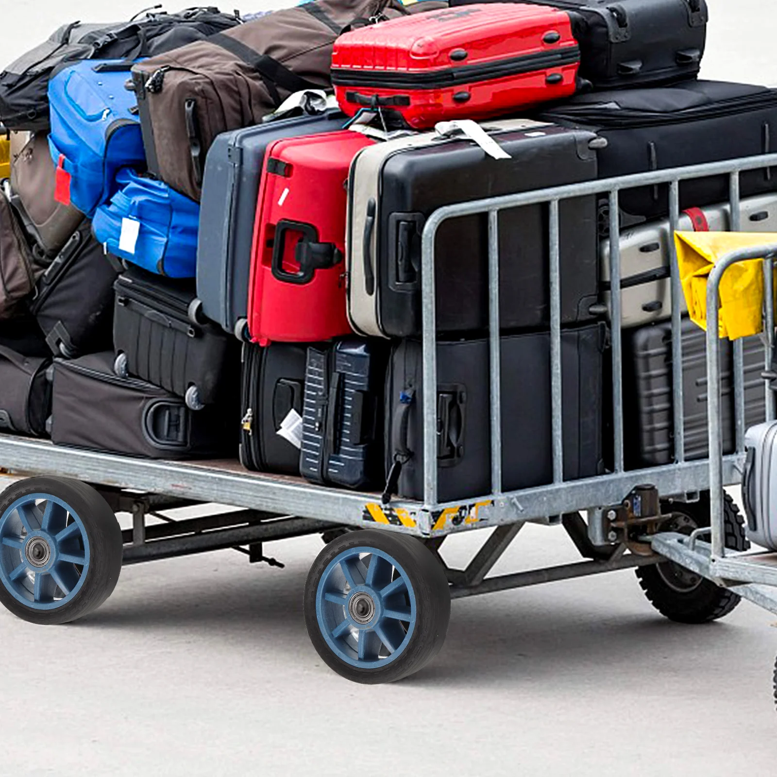 

2 Pcs Large Rubber Wheel Solid Tire Durable Walker Replacement Caster Heavy Duty Trolley Cart Wheelchair Accessory