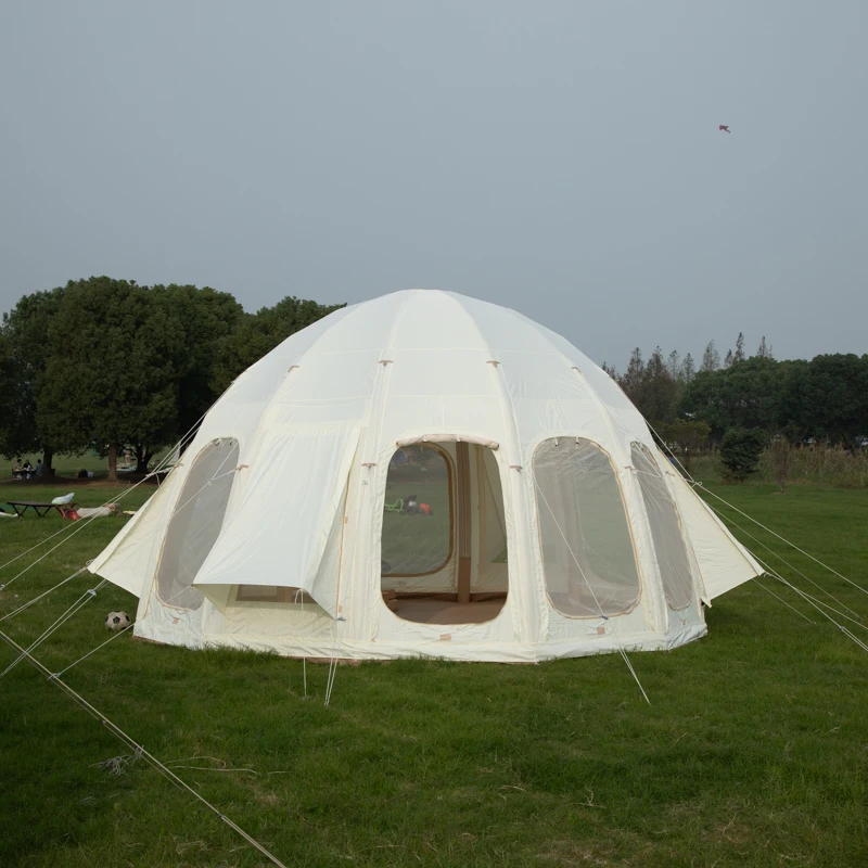 大型四季対応屋外防水インフレータブルテント、クイック自動開閉、20mオックスフォード生地、キャンプやアウトドア活動に最適