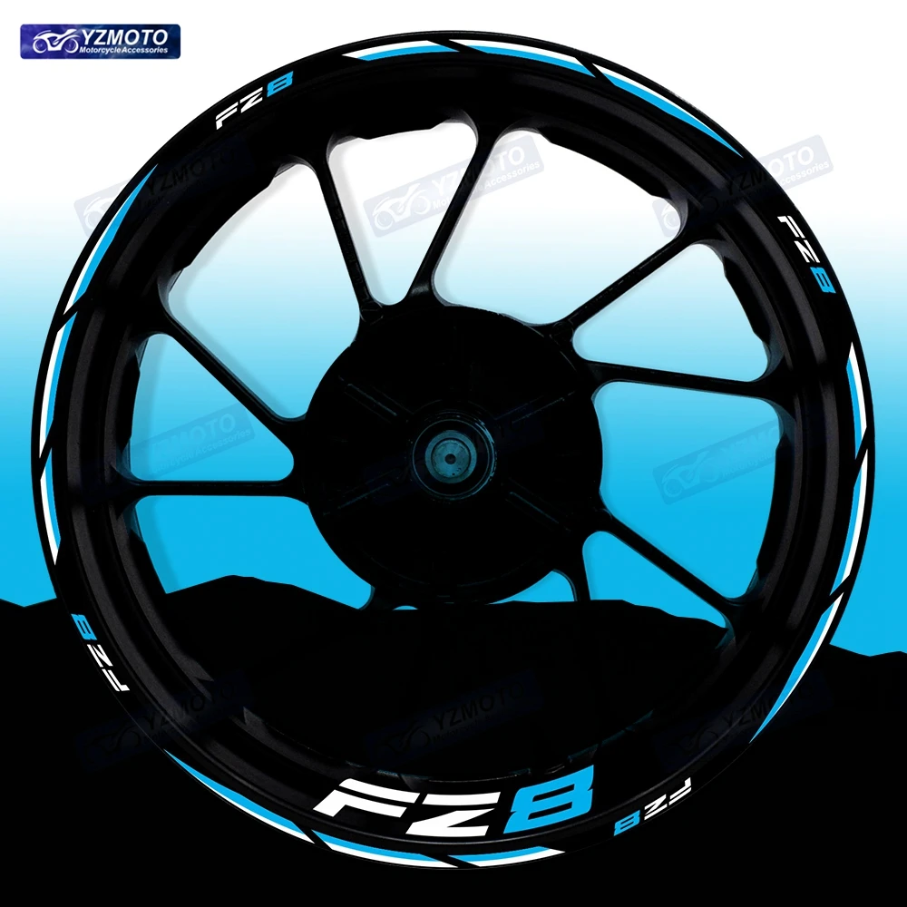 

For FZ8 Motorcycle 17 Inch Front Rear Wheel Sticker Decal Reflective Modified Waterproof Decorative Hub Stripe Rim Stickers