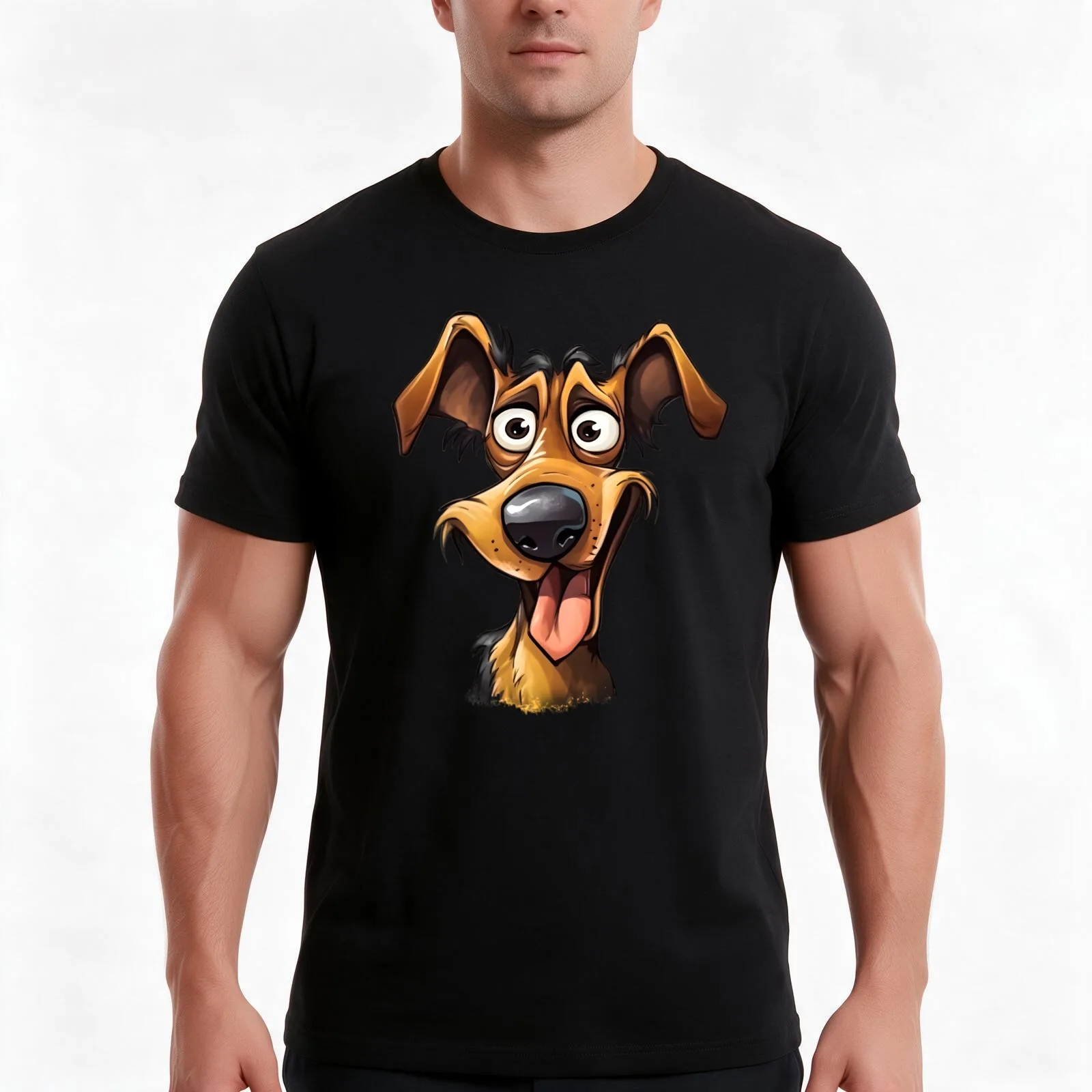 Cool Funny Mutt Dog T-Shirt, Summer Casual Cotton Tee, Oversized Streetwear Tops, Vintage Graphic Print, Loose Fit Short Sleeve
