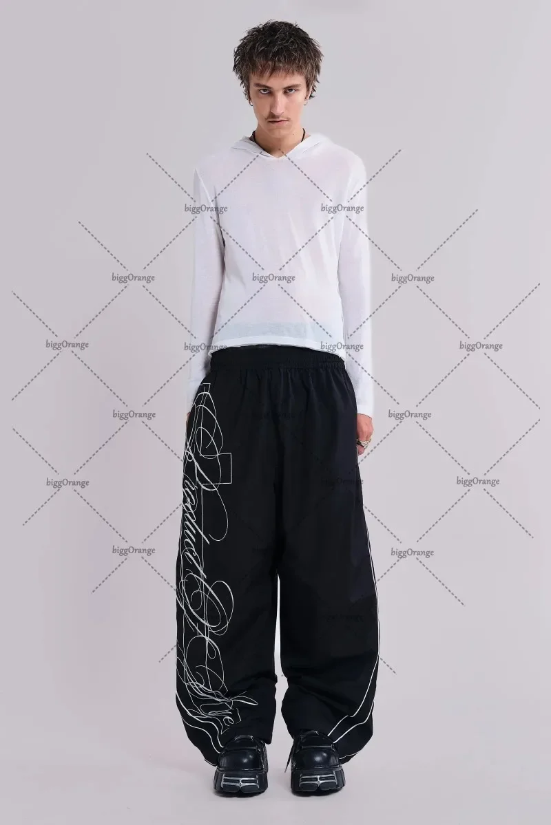 Pantaloni larghi hip-hop con lettera americana Abbigliamento uomo Pantaloni sportivi casual Pantaloni sportivi Donna Harajuku Streetwear Pantaloni sportivi coppia gotica