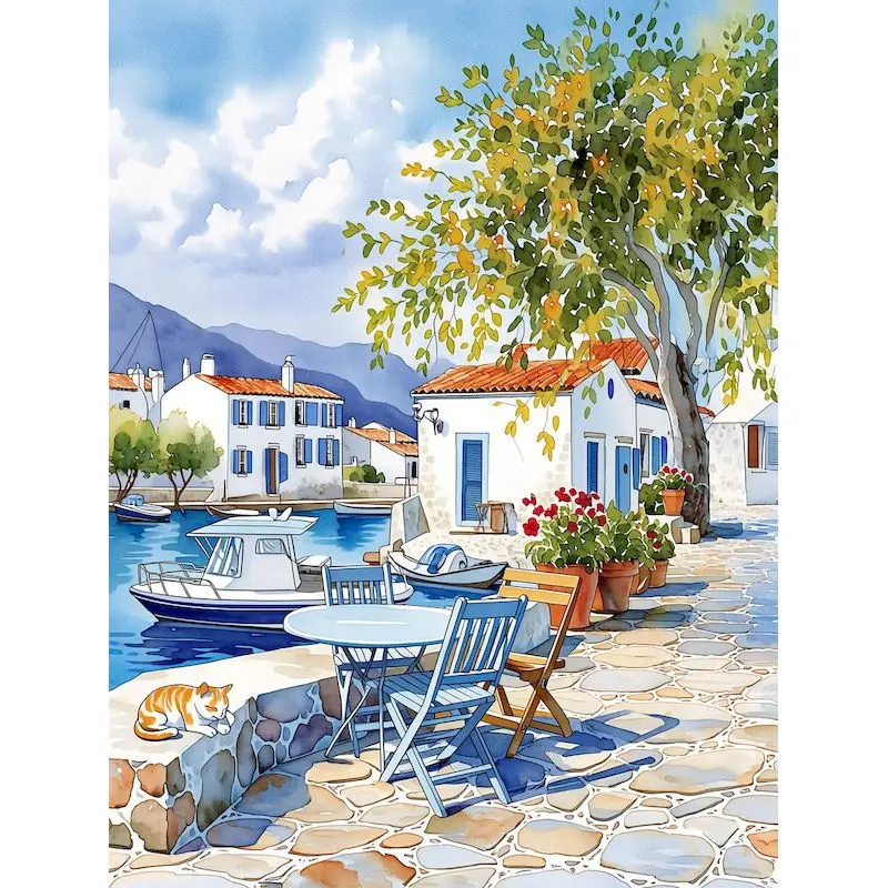 GATYZTORY Shore Painting By Numbers Unframe Diy Crafts Landscape Modern Wall Art Picture Diy Idea