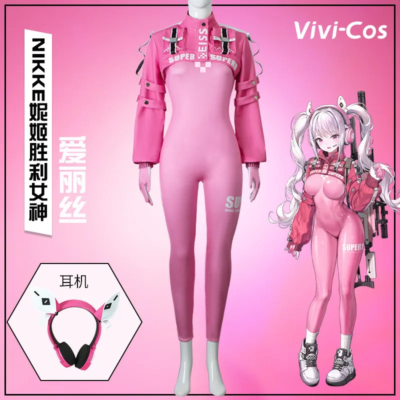 

Vivi-Cos Game NIKKE The Goddess Of Victory Alice Cool Sexy Pink Bodysuit Cosplay Women's Costume Activity Party Role Play New