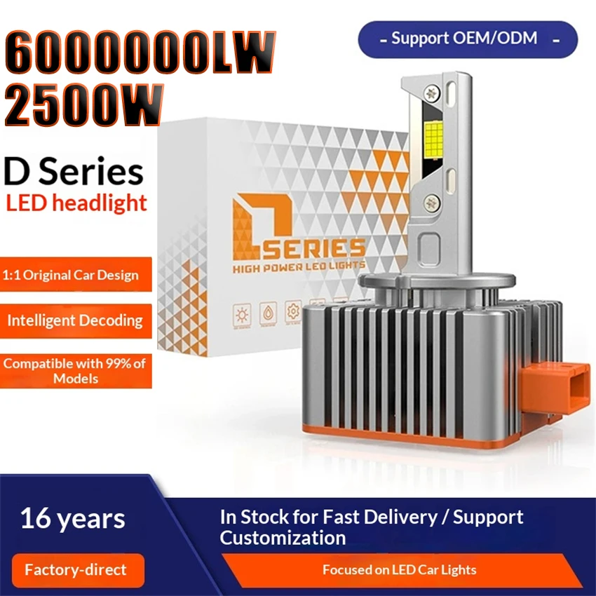 

D3S D1S LED Canbus Headlights 2500W HID Plug & Play D2S D4S D5S D8S Reflektory D1R Two-sided CSP Chip Car Bulb LED For Ballast