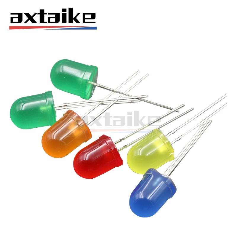 

20PCS 10MM LED Diode Red Blue Emerald Green Yellow Orange White Light Emitting Diode High Brightness Round Head Transparent F10