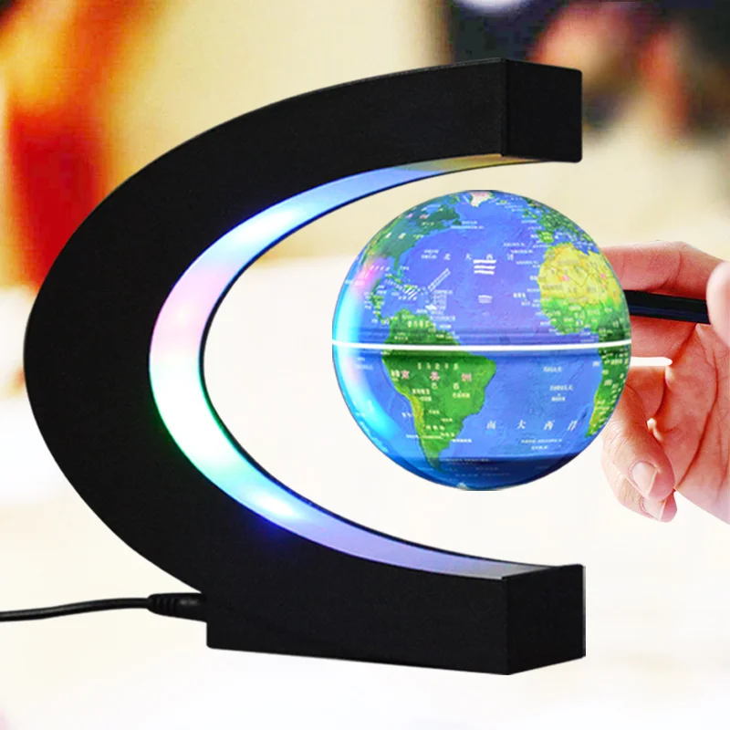 Floating Levitation Globe LED World Map Electronic Antigravity Lamp Novelty Ball Light Home Decoration Birthday Gifts Black