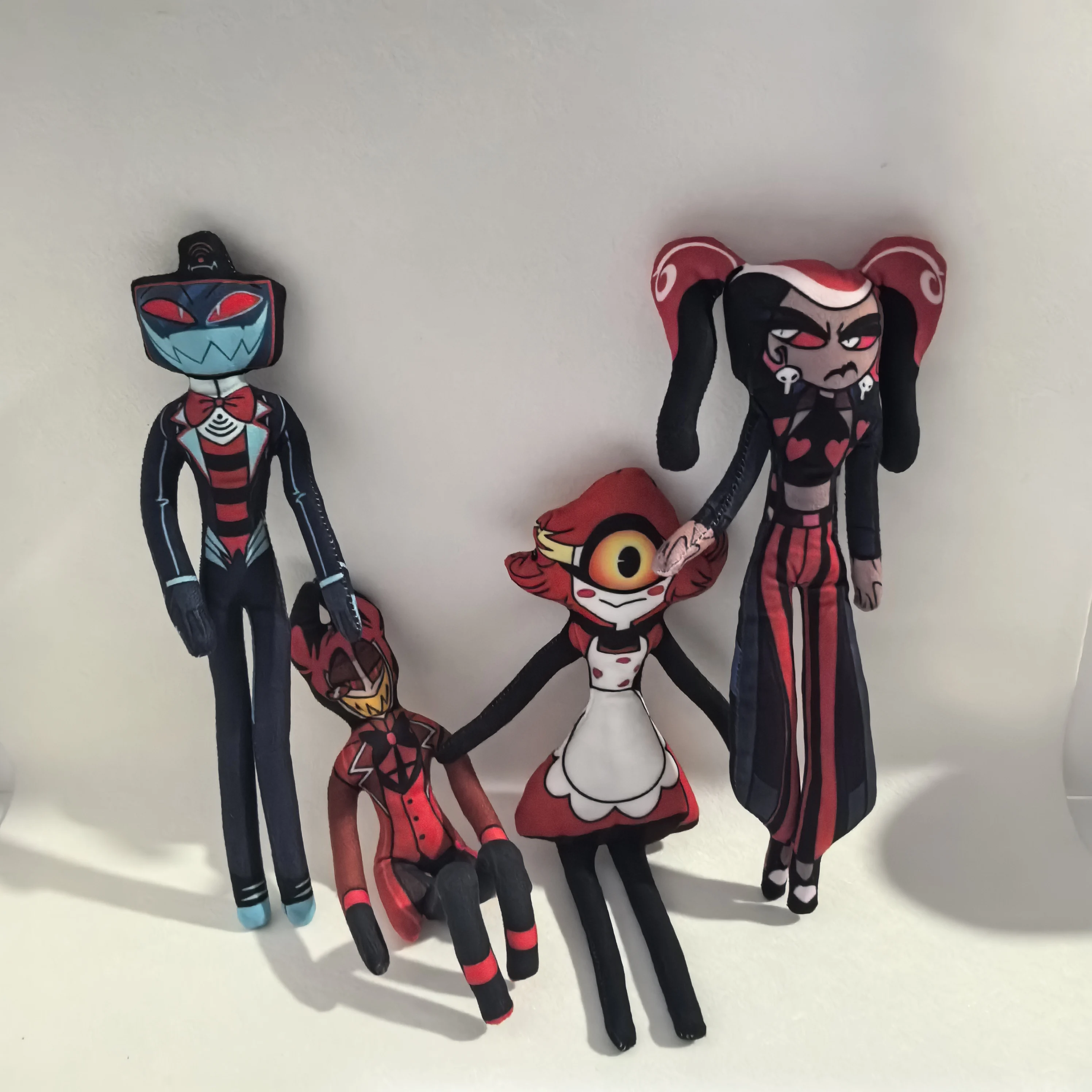 28cm Anime Hazbin Hotel Alastor Niffty Cosplay Plush Toy Body Wire Skeleton Action Abstract Stuffed Doll Room Ornament Gifts