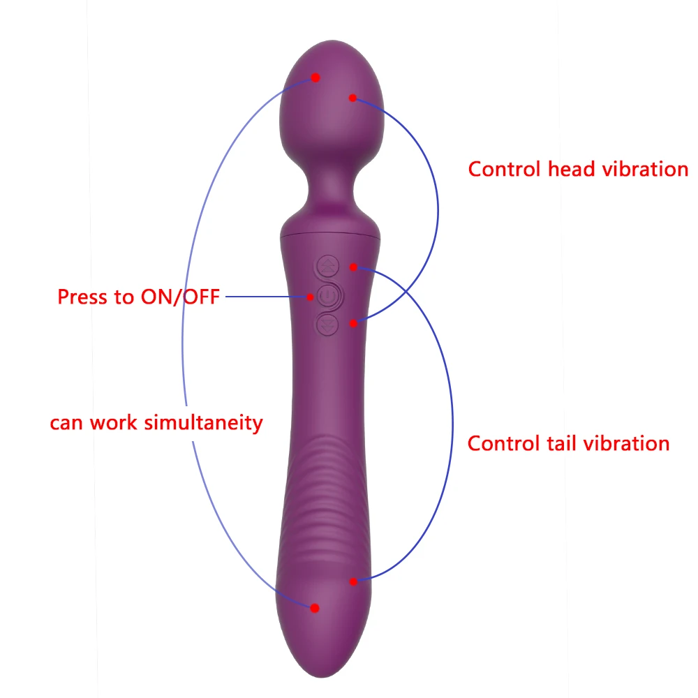 FLXUR Powerful Dildos Vibrator Dual Motor Wand G-Spot AV Massager Sex Toy For Woman Clitoris Stimulator For Adults Masturbator