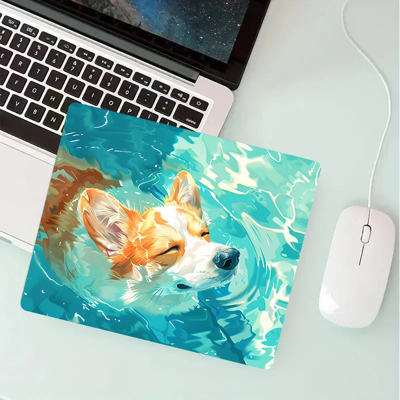 The yellow puppy mouse pad in the swimming pool is wear-resistant, anti-slip and washable as a computer game accessory