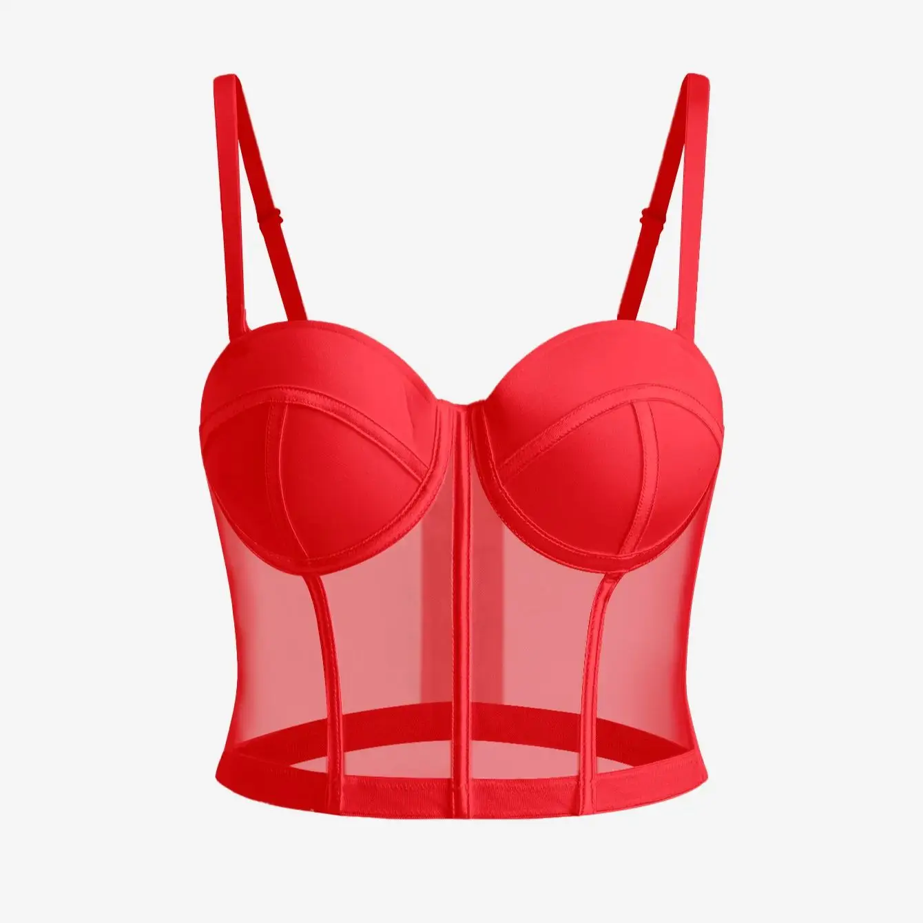 

Fashion Night Out Corset Bra Sling Crop Top See-through Mesh Corsets Y2k Clothes Women Sexy Lingerie Slim Tank Rave Bustier Vest