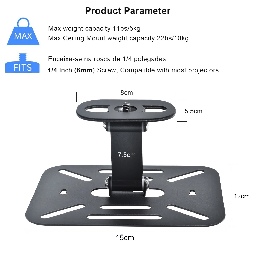 Desk Projector Stand For Xgimi HY320 HY300 Projector Camera Holder Base Metal Bracket Universal Multi-angel Quick Installation