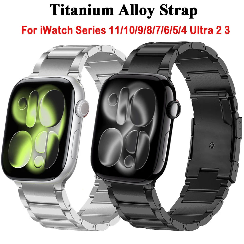 

Titanium Strap For Apple Watch Band S11 S10 46mm/Ultra 49mm/S9 S8 S7 45mm/SE Bracelet For iWatch Series 11/10/9/8/7/6/5 Ultra2 3