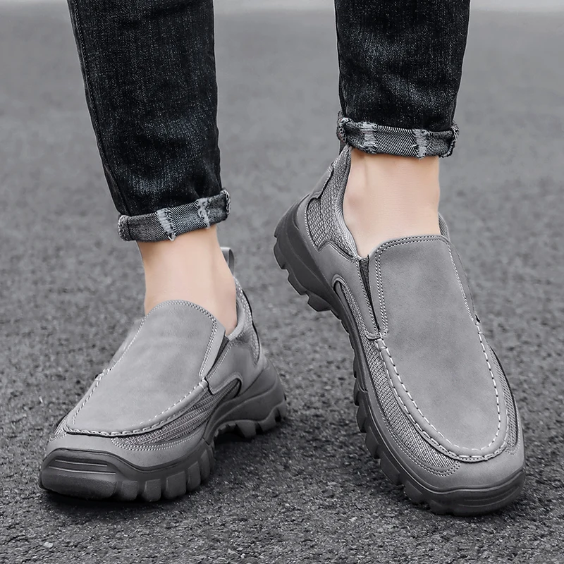 Outdoor Männer Turnschuhe hand gefertigte Leder Freizeit schuhe Männer schlüpfen auf Männer Slipper atmungsaktive leichte Wohnungen Schuh Hot Sale