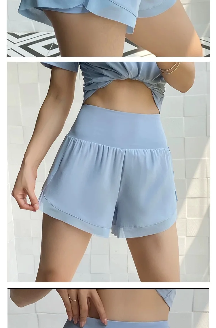 Anti-Exposure Sportshorts für Damen, Sommer-Lauf-, Fitness- und Yoga-Shorts, schnelltrocknend, locker geschnitten, für draußen geeignet, Tennis-Freizeit-Hotpants – Detail 8
