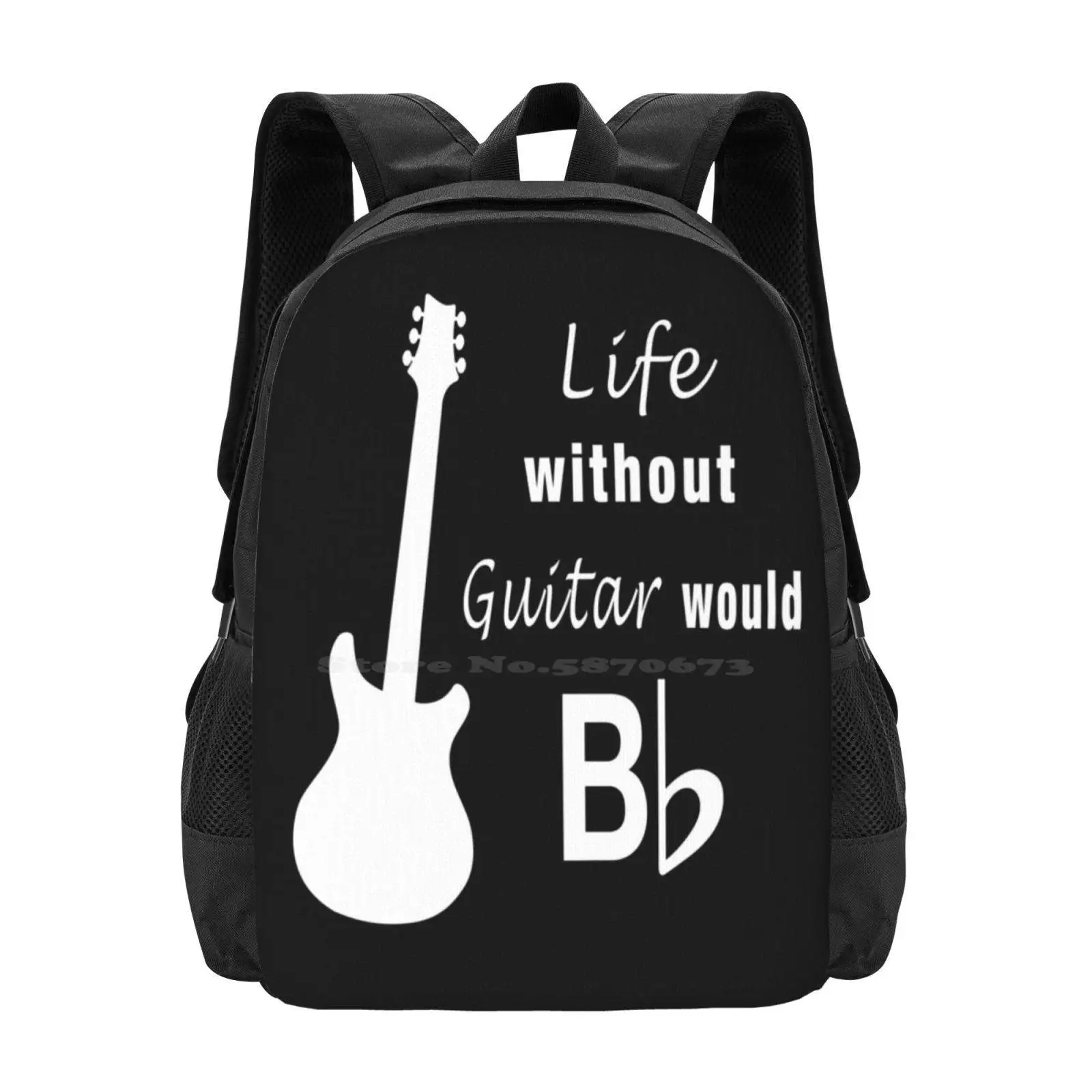 Gitarre Life Without Guitar Hot Sale Schoolbag Backpack Fashion Bags Guitar Player Guitarist Hard Flat Idea Quotes Funny