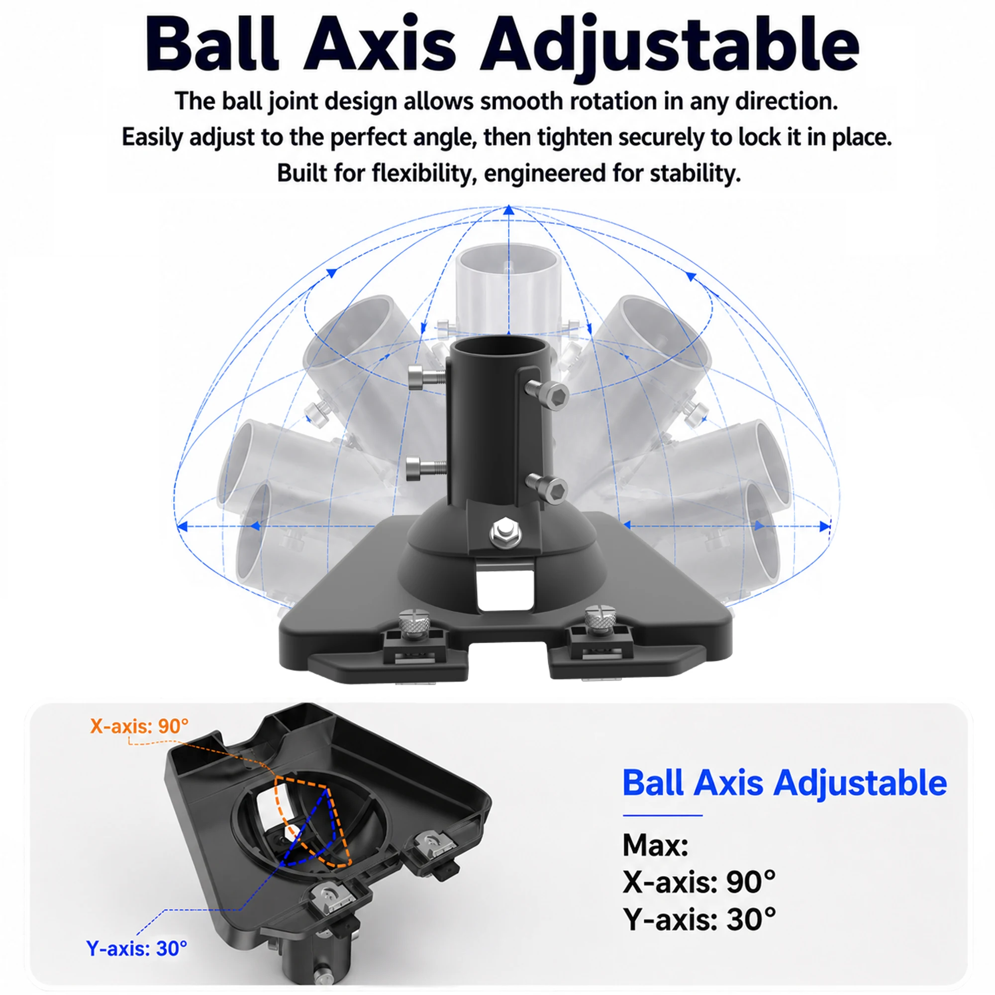 Starlink Standard 4 Heavy-Duty Pivot Roof Mount, Ball Axis  Adjustable Tilt, for Starlink Standard 4X/ StarLink Gen 3/ Enterpris