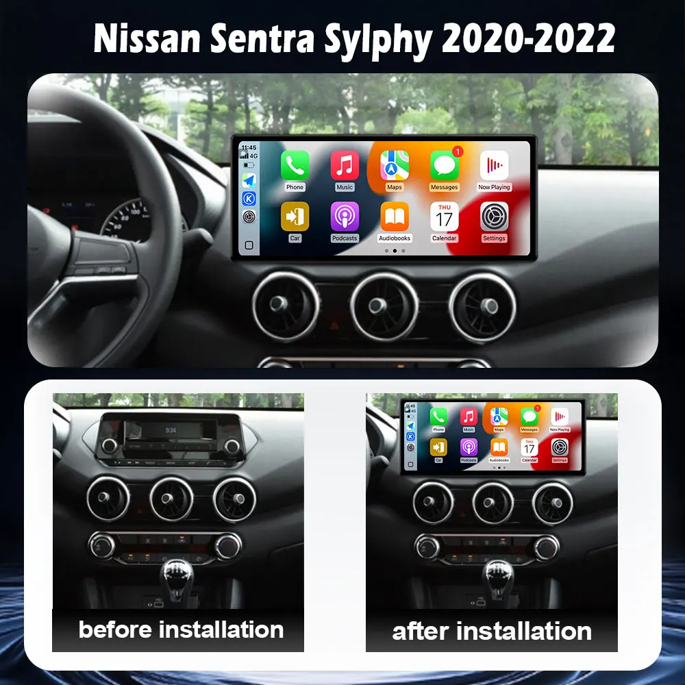 Android 16 Auto For Nissan Sentra Sylphy 2020-2022 Wireless Carplay Car Radio GPS Navigation Multimedia Video Player