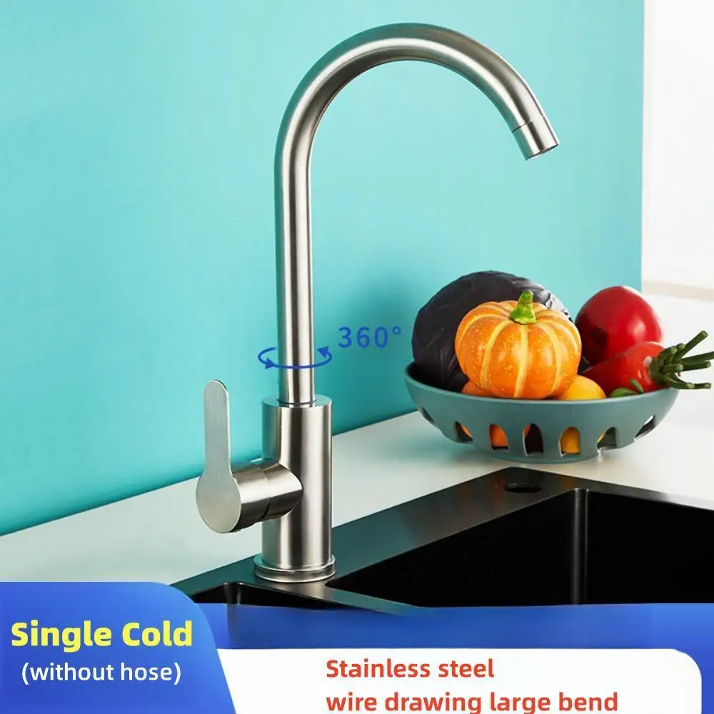 Household Electroplating Kitchen Faucet Ceramic Valve Core Vegetable Wash Basin Faucet Sink Cold & Hot Water Dual Use Faucet