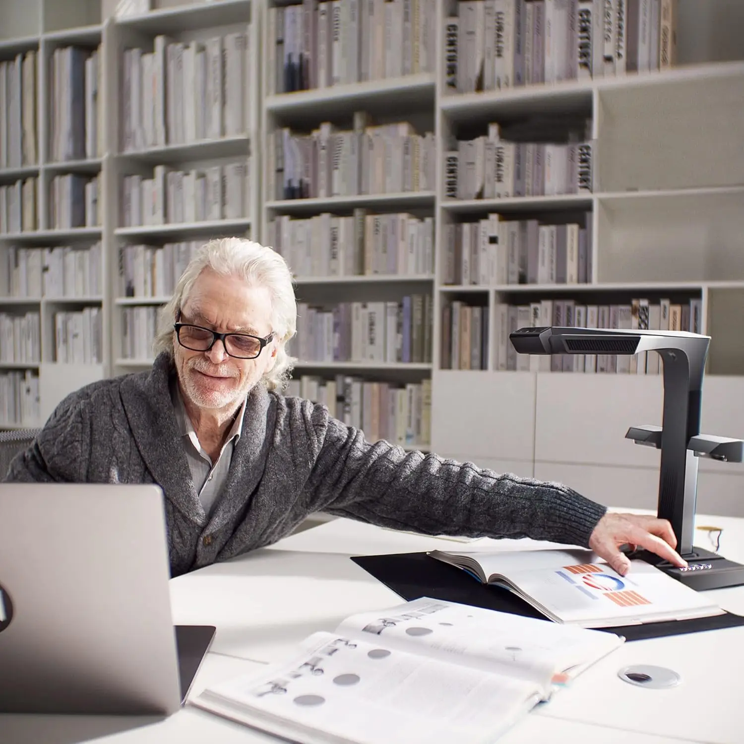 ماسح ضوئي للكتب الاحترافي ET24 Pro، كاميرا مستندات بدقة 24 ميجابكسل، تقنية مسطحة تلقائية وتقنية Deskew، ماسح مستندات A3 #6