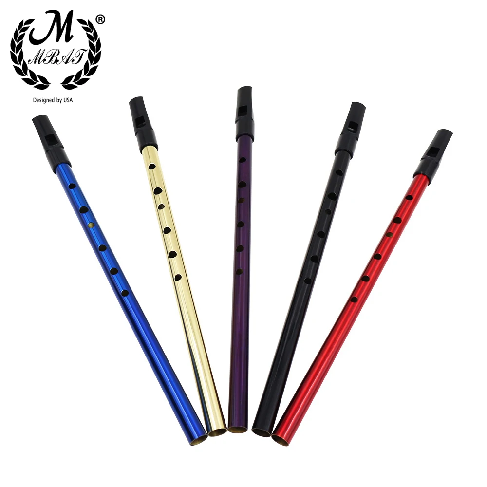 

M MBAT 6 Holes Irish Whistle D Key Mouth Flute High quality Woodwind Musical Instrument Tin Penny Whistle Multi-color Brass Tube