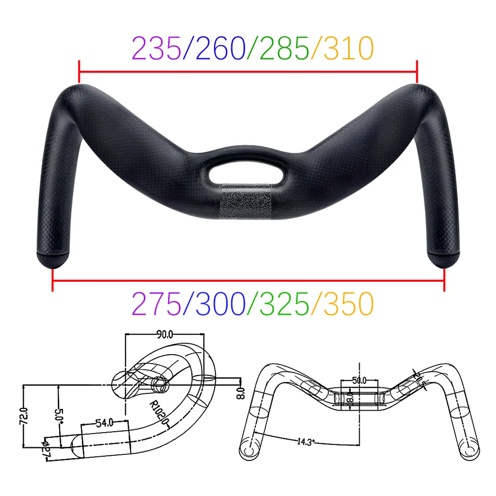 BALUGOE Carbon Fiber Cycling Track Handle Sprint Match Bicycle Handlebar TT Bike Handlebar Fixed Black Matt 31.8mm sports UCI