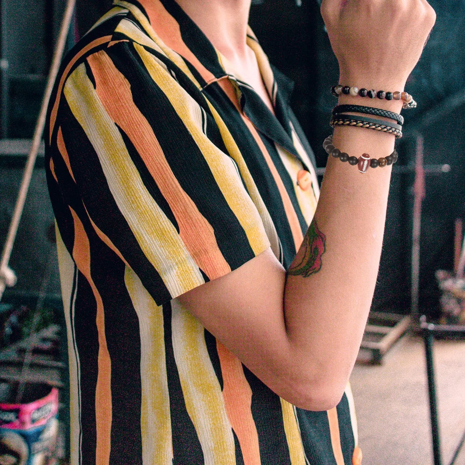 

Fashion Rugby Bracelet for Unisex Smooth Comfortable Stone Wristband Themed Jewelry Gift for Any Occasion