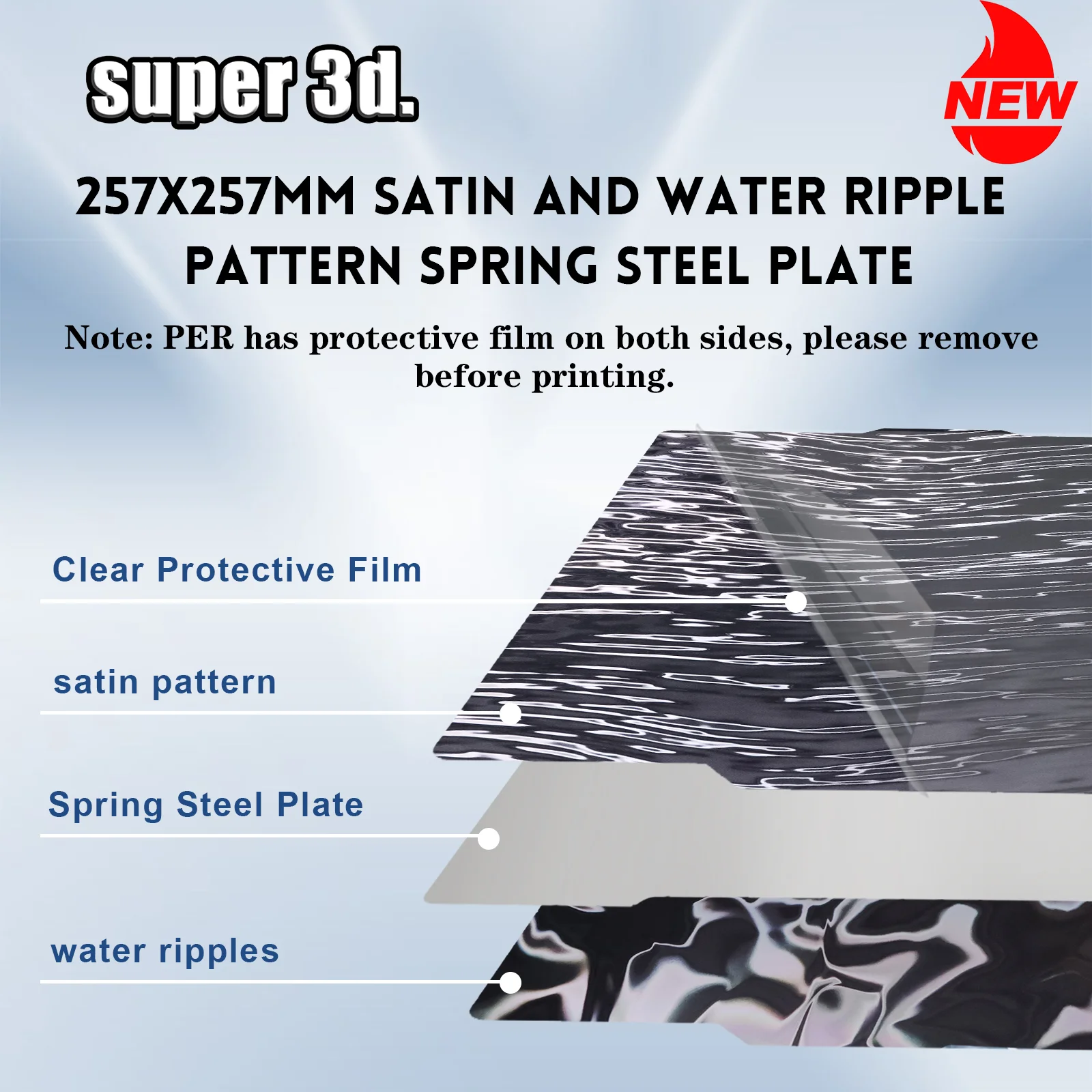 

X2D P2S Build Plate for Bambu Lab A1 P1P P1S Smooth X1C Spring Steel Sheet Double Sided 3D Print For Bamboo X2D Build Plate X1