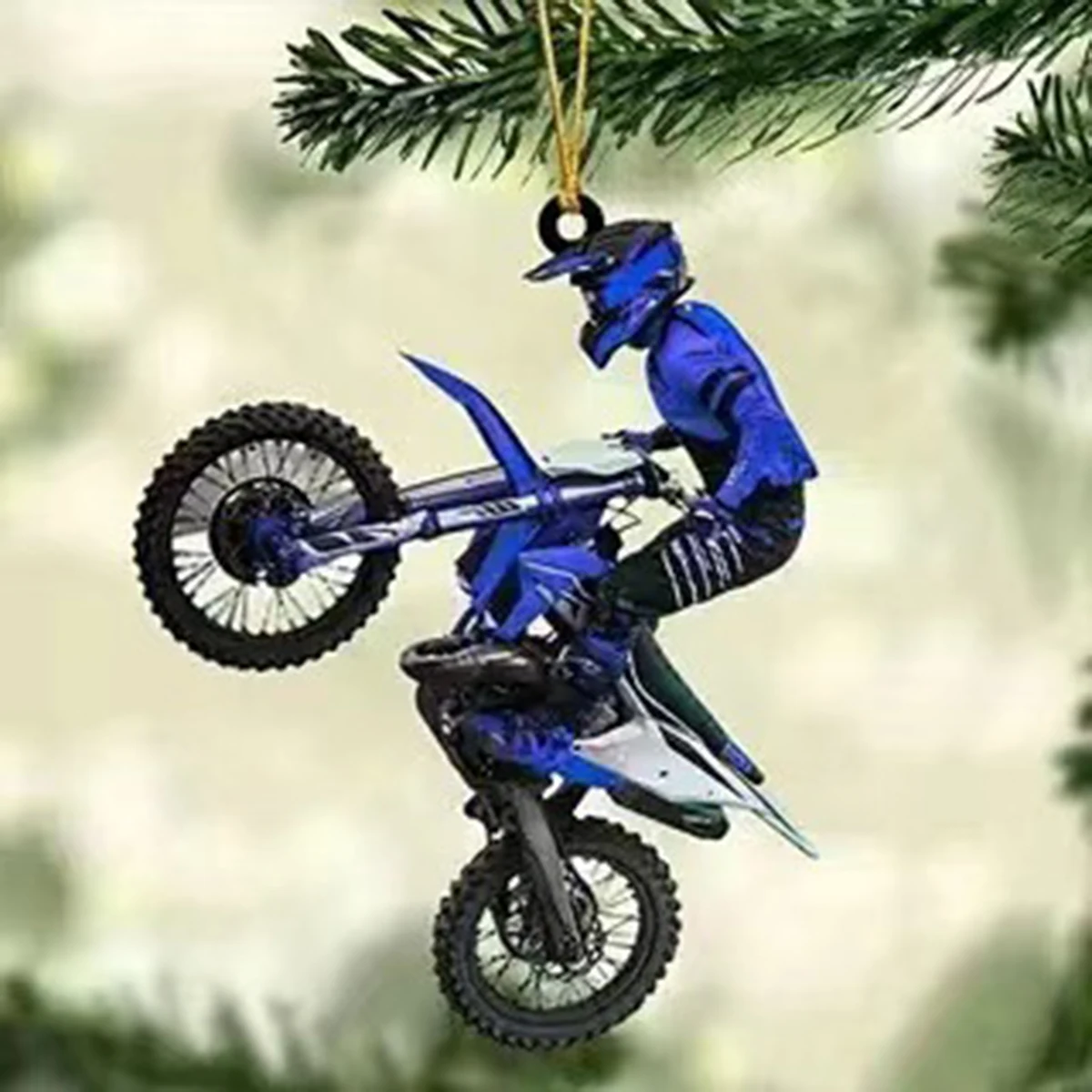2D Acrylic Cool Punk Motorcycle Rear-View Mirror Car Pendant Off-road Rider Car Hanging Creative Car Decor Accessories Pendant