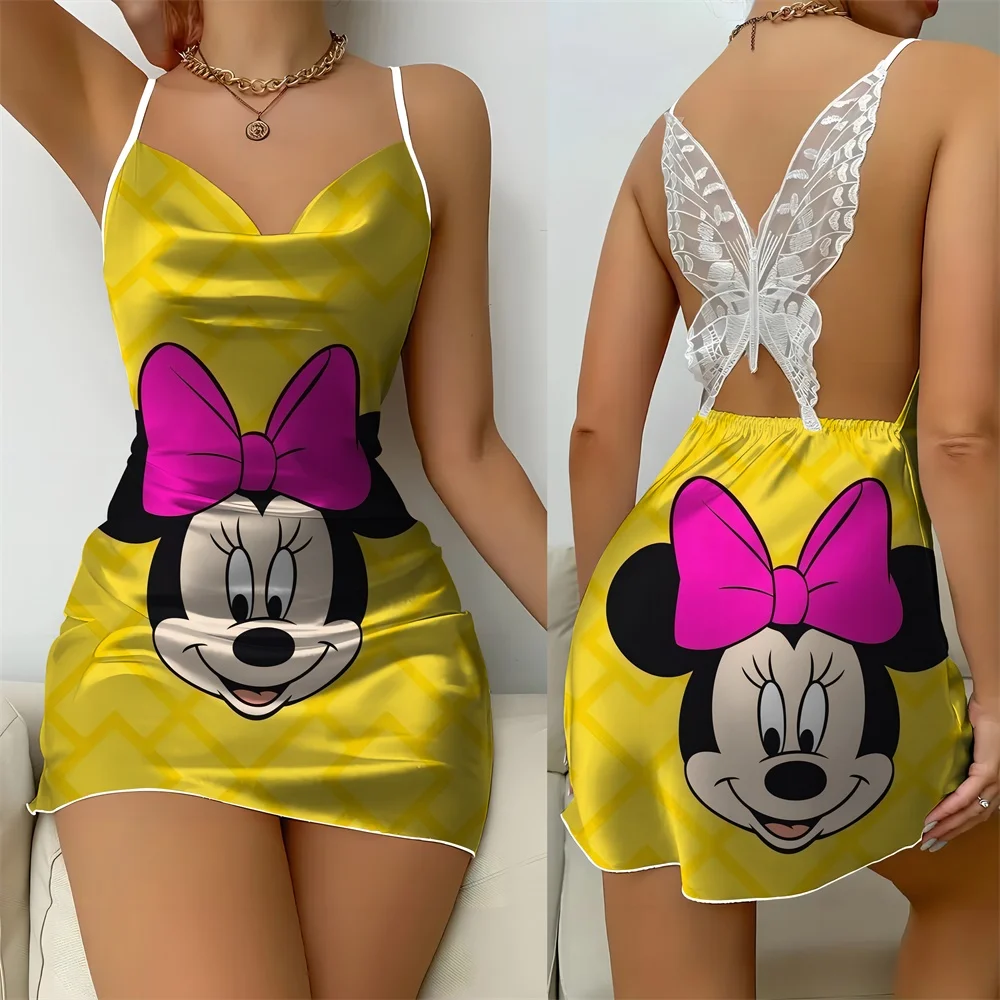 Softy Sleepwear Women Sexy Women's Pajama Free Shipping Charming Sleevesless Home Slip Dresses Cartoon Pattern Pajama for Women