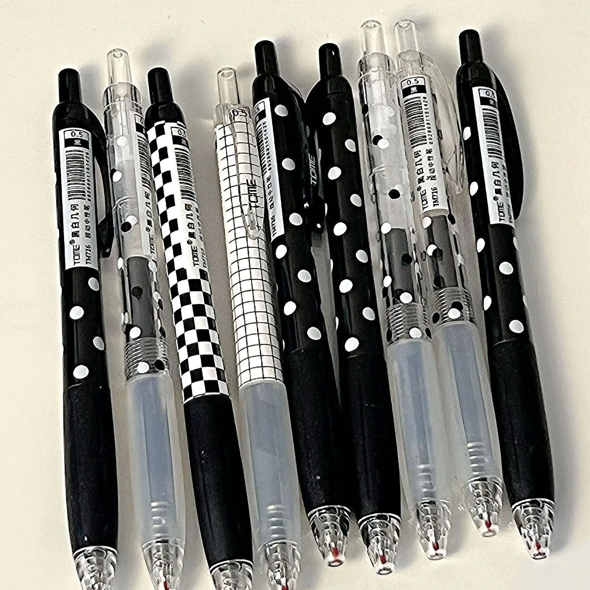 40pcs Novelty Grid Pens for Writing Geometric Patterns Gel Pen Set School Stationery Wholesale Study Accessories Office Supplies