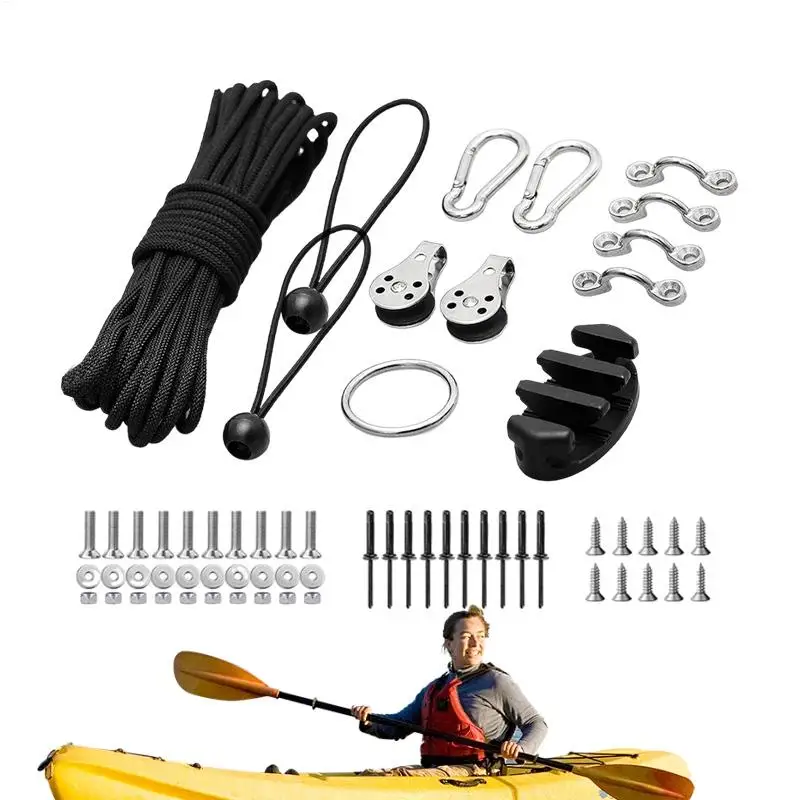 

Kayak AnchorTrolley Kit AnchorSystem For Kayak Canoes Boat Kayak Hardware Eyes Wellnuts Screws Kayak Accessories For Kayak