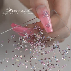 5A Sparkle Mini Zircon Aurora Ice Translucent Cognac Mix Shapes Sharp Diamonds Nail Art Rhinestones Decor Manicure Charms
