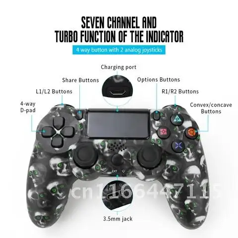 Controlador de mando inalámbrico Joypad para Control de Ps4 para Mando inalámbrico Mando Ps4 Joystick Bluetooth Joistick