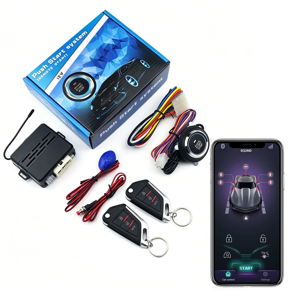 Car Bluetooth Keyless Entry System APP Remote Control Key Start Stop Central Lock 10Min Timed Shutdown Car Modification Kit