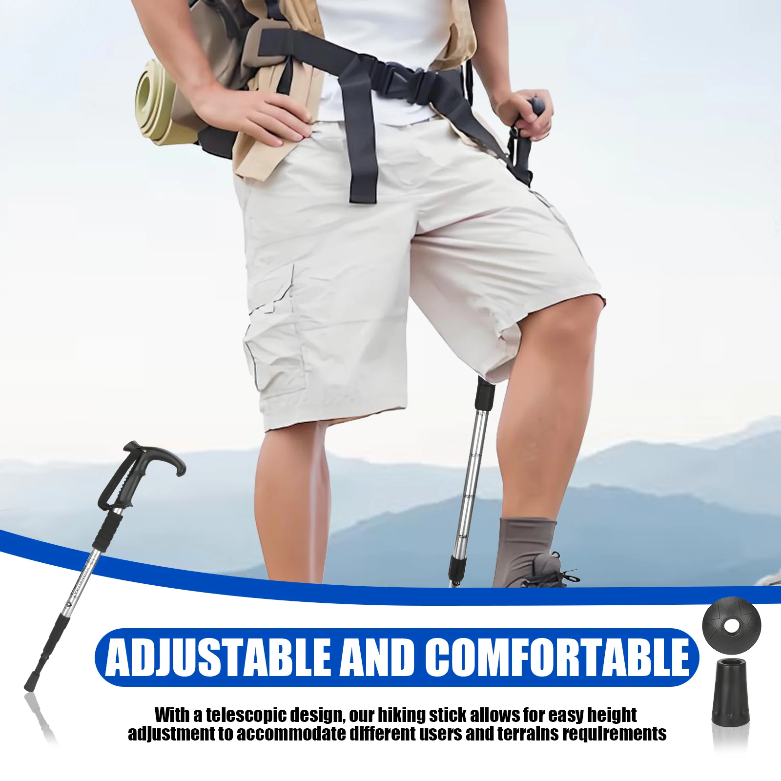 Outdoor Sport Climbing Gear - Aluminum Alloy Walking Stick for Hiking