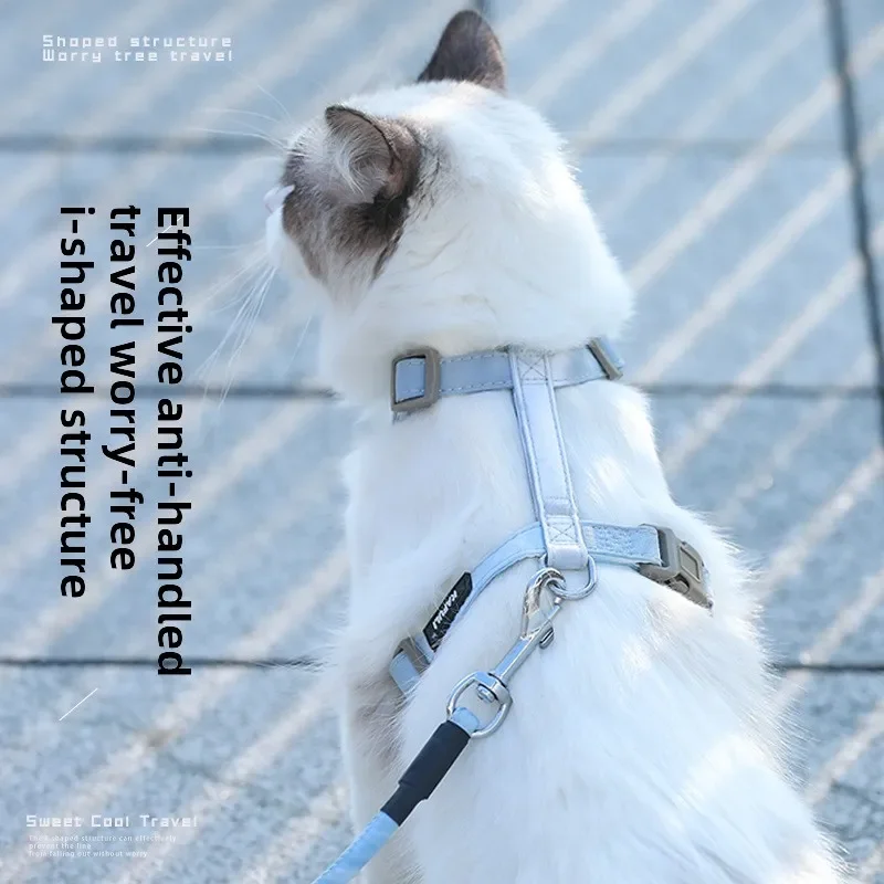 

Cat Harness Set Adjustable Escape Proof Pet Harness for Kitten Outdoor Walking Cat Collar Lead Leash Pet Supplies