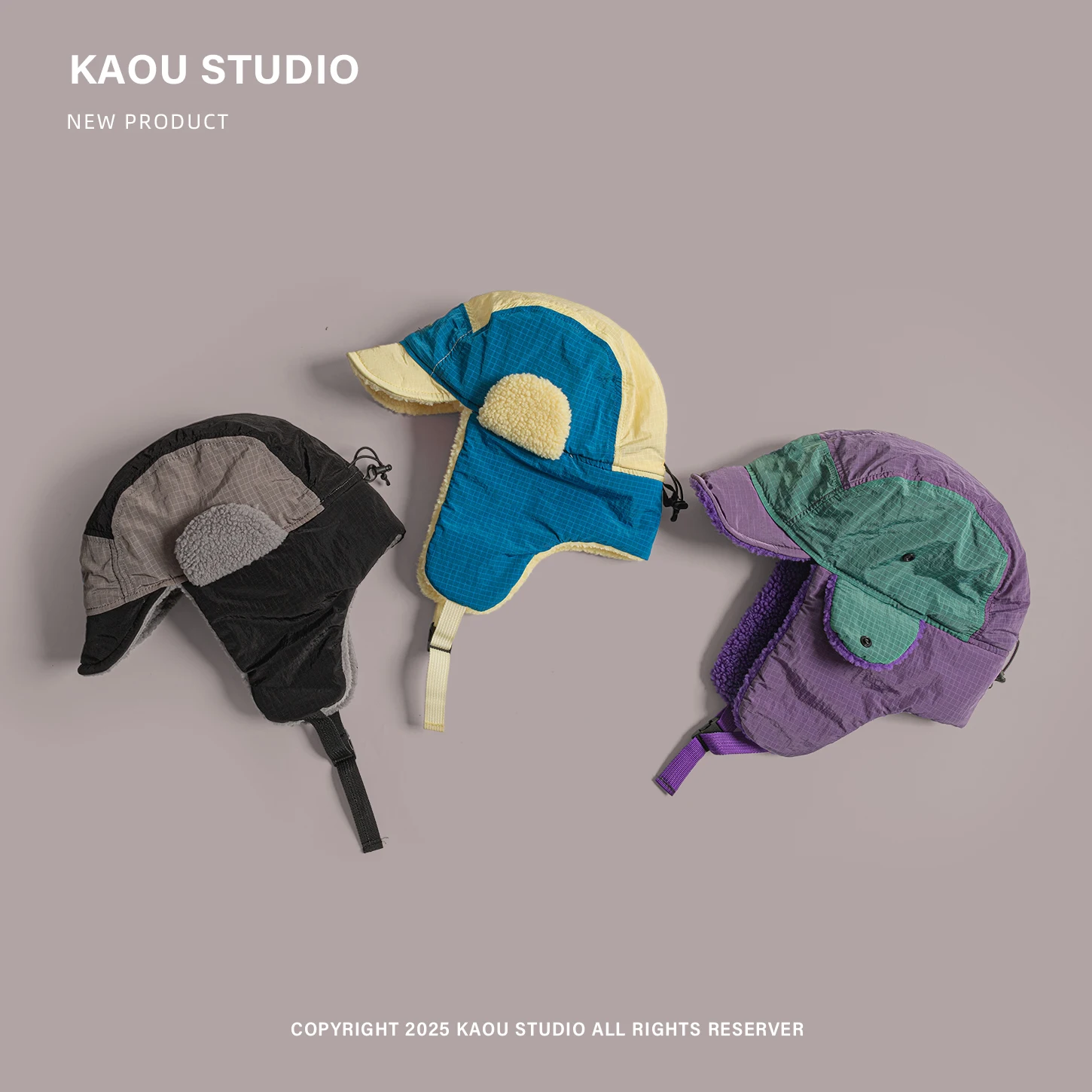 หมวกเล่ยเฟิงบุหนาสำหรับฤดูหนาว เหมาะสำหรับปั่นจักรยานกลางแจ้ง กันลม ป้องกันหู หมวกนักบิน เล่นสกี ท่องเที่ยว กันความหนาว หมวกบอมเบอร์