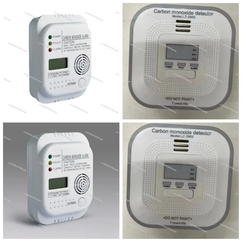 Household CO Carbon Monoxide Detector Audible Visual Alarm Battery Operated Indoor Gas Safety Monitor