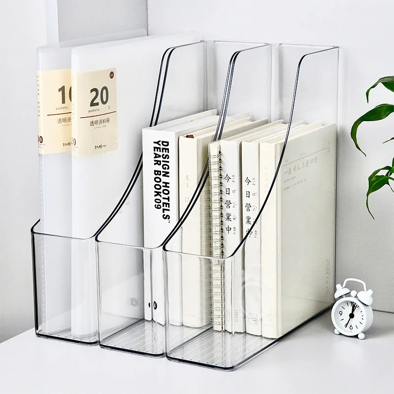アクリル-a4-収納ファイルボックス-書類用-プラスチック製紙ファイルオーガナイザー-垂直マガジンラック-デスクフォルダー-デスクトップ用品