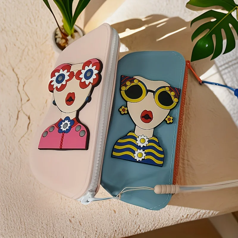 กล่องใส่แว่นตาซิลิโคนสําหรับจัดเก็บ มีหูหิ้วสําหรับแขวน เหมาะสําหรับการเดินทางและแบบพกพา มันกันน้ํา